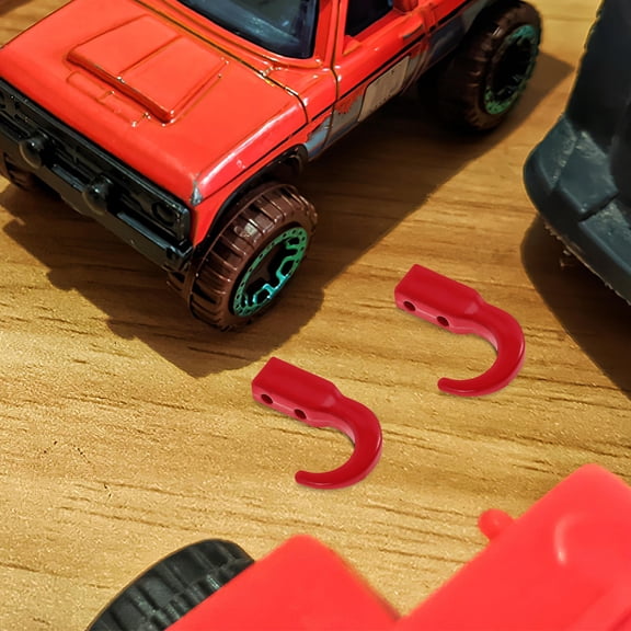 LOLIPPYY 4Pcs Rc Tow Hook for Car Models Red Aluminum Alloy Tough Trailer Tow Hooks