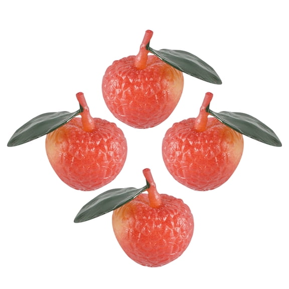 LOLIPPYY 4Pcs Realistic Red Artificial Lychee Fruits for Photo Props and Fruit Basket Display