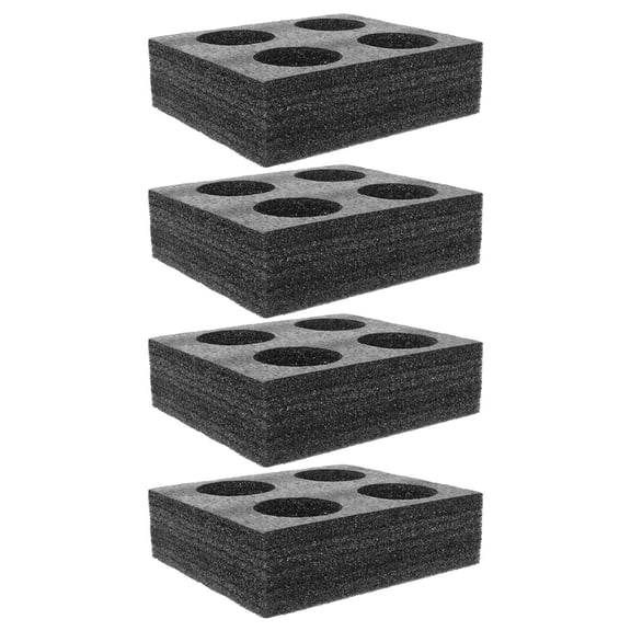 LOLIPPYY 4-Pack Rectangular Cup Holder Inserts with Soft Black Cotton Padding for Secure and Stable Drink Transport