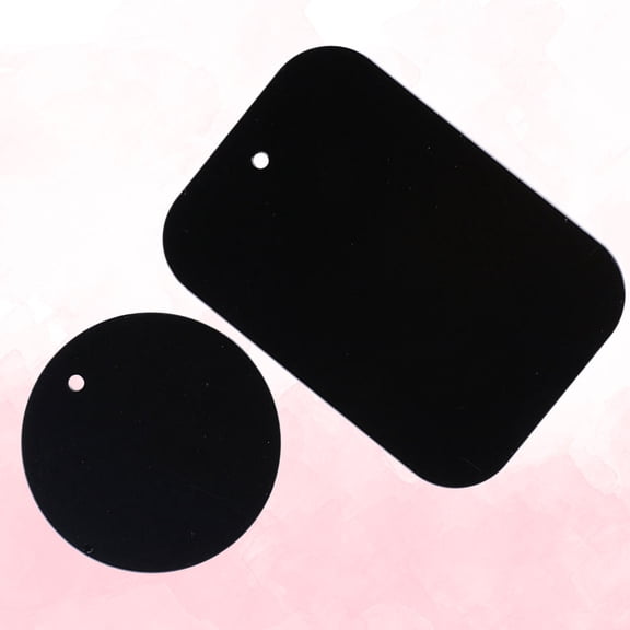 LOLIPPYY 4-Pack Rectangular Black Metal Magnetic Phone Plates 2.6 x 1.8 Inches Compatible with Car Mounts and Holders