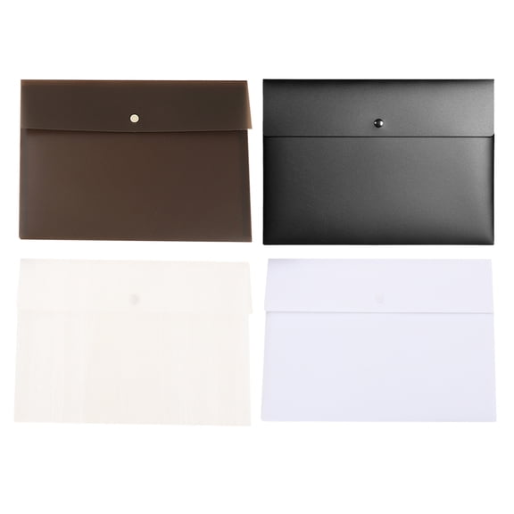 LOLIPPYY 4Pcs Rectangular Semi Transparent Design Document Folder Organizer for Professionals Students 32x23cm