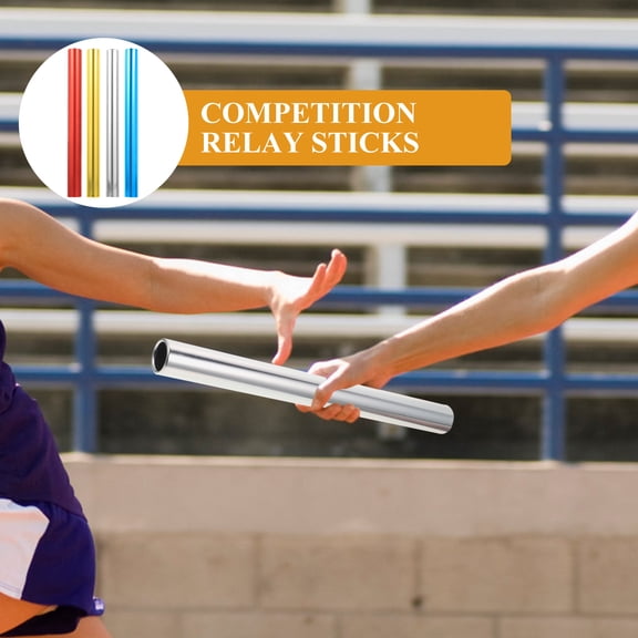 LOLIPPYY 4Pcs Red Relay Baton Aluminum Alloy Lightweight Sports Accessory