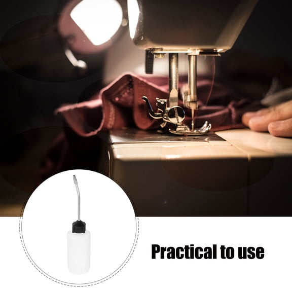 LOLIPPYY 4Pcs Refillable Plastic Sewing Machine Oil Bottles with Precision Squeeze Nozzle and Storage Cap
