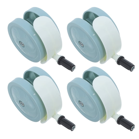 LOLIPPYY 4-Pack Replacement Green Plastic Walker Wheels with Casters, Easy Push-In Installation for Smooth Mobility