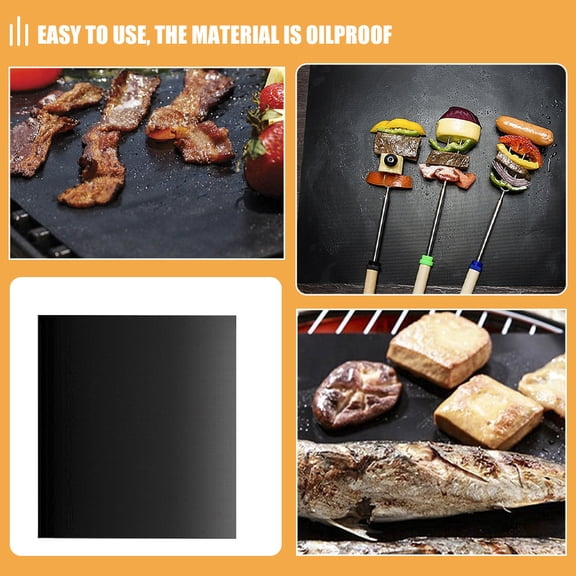 LOLIPPYY 4Pcs Reusable Nonstick Black Baking Mats Oven Liners for Baking and Roasting