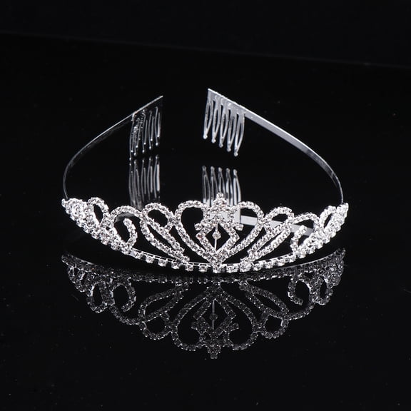 LOLIPPYY 4-Piece White Rhinestone Hair Crowns Set for Wedding, Engagement, Party, and Special Occasion Decor