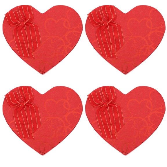 LOLIPPYY 4Pcs Romantic Red Heart Storage Box for Valentine's Day Or Mother's Day Use