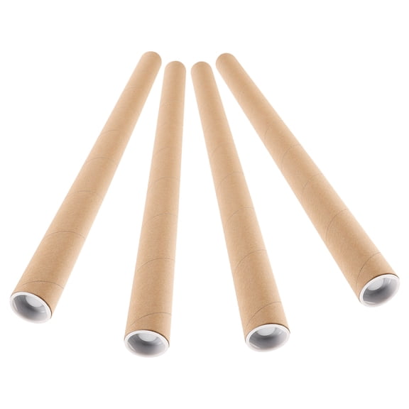 LOLIPPYY 4-Pack Round Kraft Paper Mailing Tubes for Secure Shipping, Document Storage, Posters, and Mailing