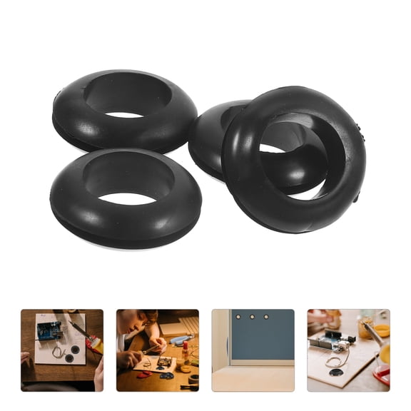 LOLIPPYY 4Pcs Rubber Grommets for Wiring and Distribution Box Flexible Heat Resistant Electrical Wire Protectors