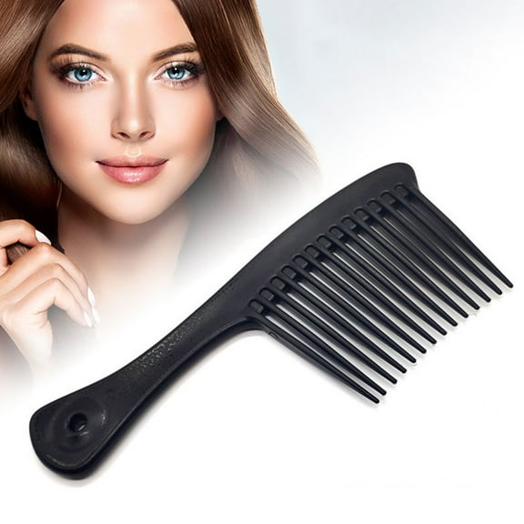 LOLIPPYY 4Pcs Salon Quality Black Plastic Wide Tooth Comb Glides Through Straight Curly Hair Effortlessly