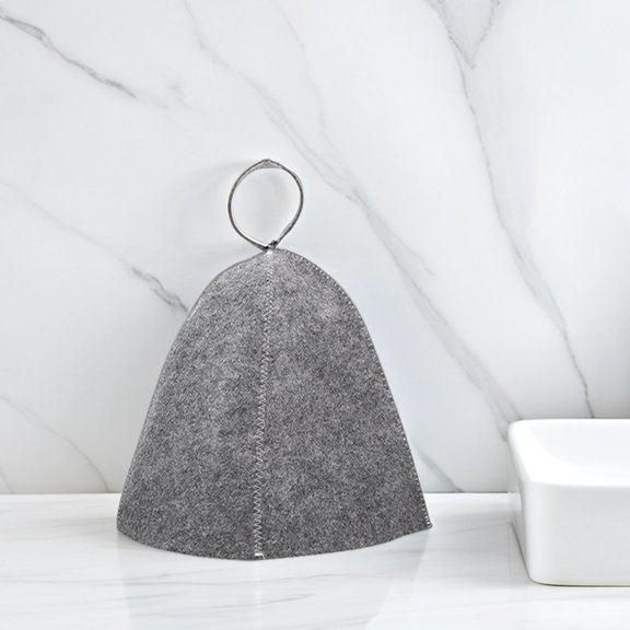 LOLIPPYY 4Pcs Sauna Cap Set Felt Material Heat Insulation Breathable Fit for Public Bathhouse