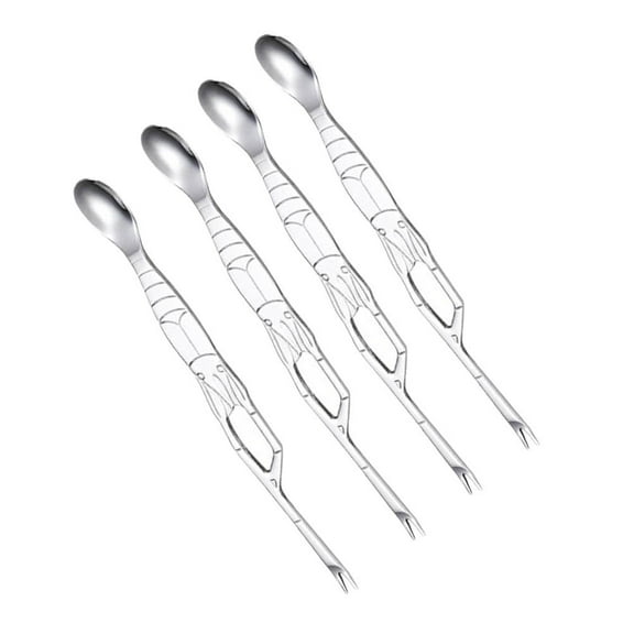LOLIPPYY 4Pcs Seafood Forks Stainless Steel Crab Needles for Lobster Crab Shellfish