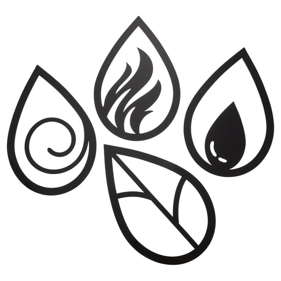 LOLIPPYY 4-Pack Black Acrylic Self-Adhesive Wall Decals for Living Room, Bedroom, Study Room Decor