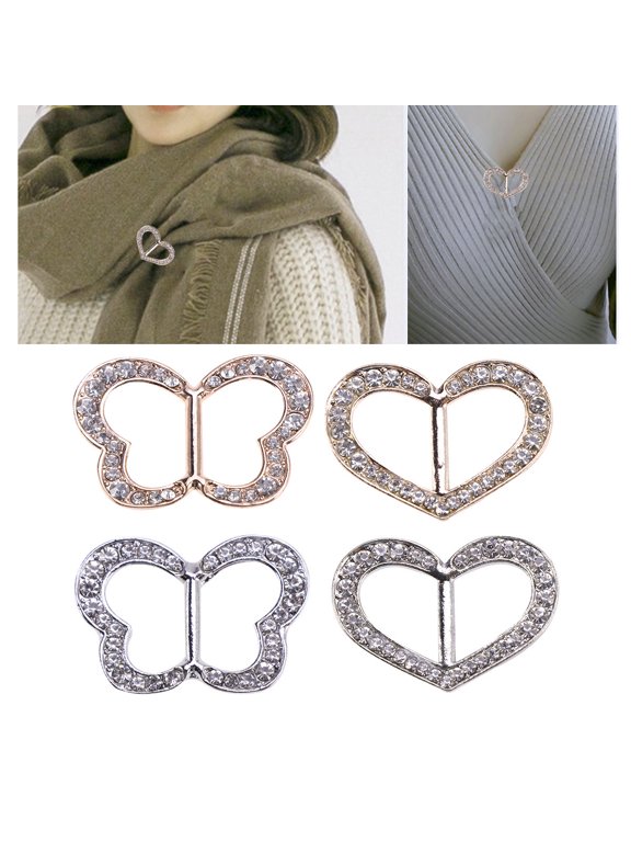 4-Pack Assorted Color Scarf Buckles with Simple Elegant Design for Banquets, Proms, and Special Occasions