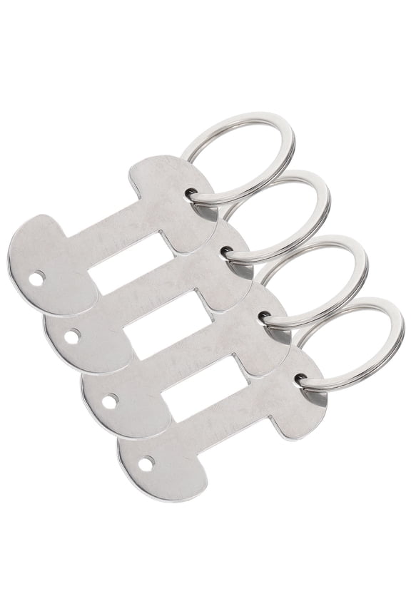 4-Pack Zinc Alloy Shopping Trolley Token Key for Supermarket Carts and Everyday Use