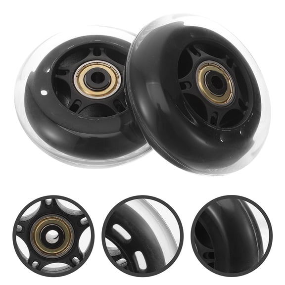 LOLIPPYY 4Pcs Silent PU Transparent Roller Skate Wheels for Indoor Use and Furniture