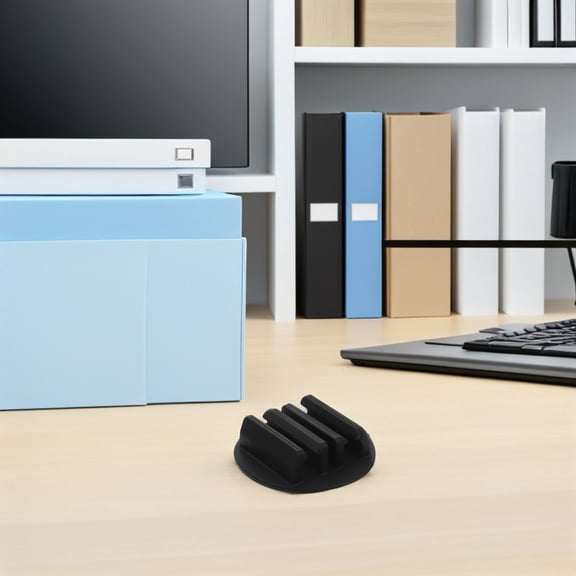 LOLIPPYY 4Pcs Silicone Adhesive Pencil Holder for Desk Black Flexible Pen and Marker Organizer