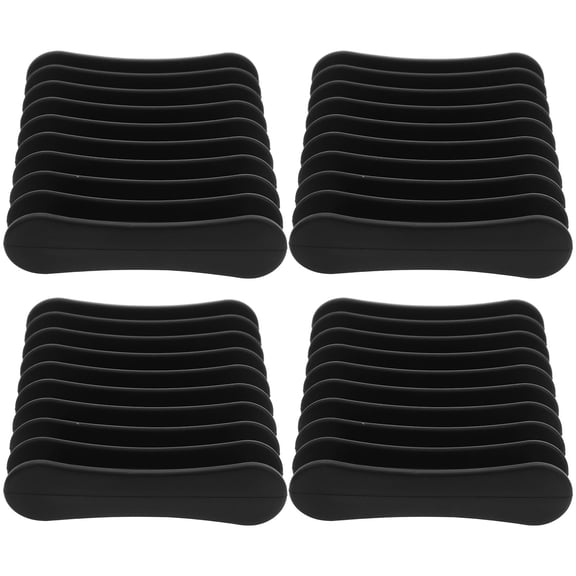 LOLIPPYY 4Pcs Silicone Soap Holder Black with Drainage for Bathroom and Kitchen Use