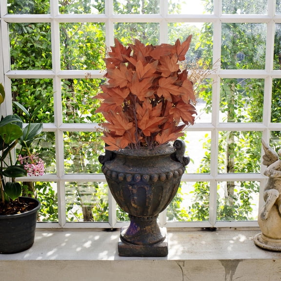 LOLIPPYY 4-Pack Orange Maple Leaf Silk Cloth Branches for Autumn Harvest Festival Home and Party Decoration