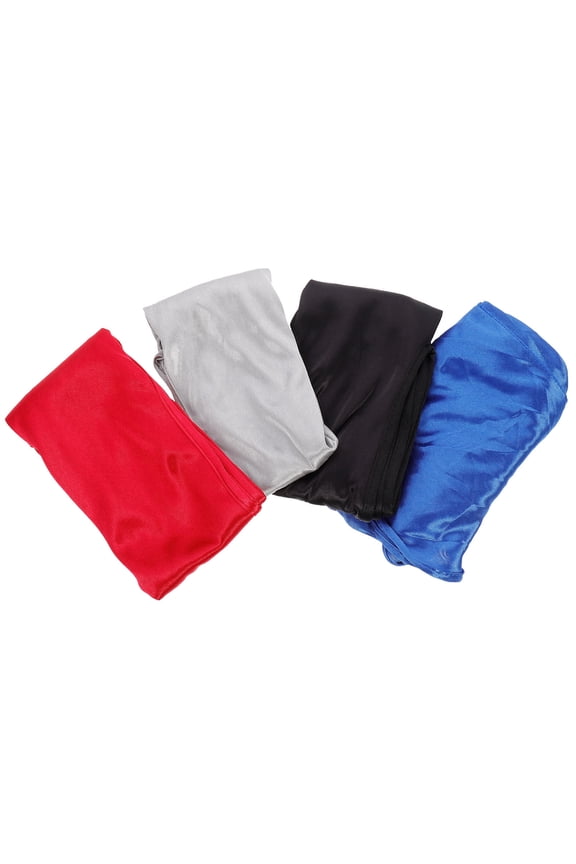 4-Pack Silk Tail Headscarf Wraps Elastic Band for Comfortable Home Use Assorted Colors