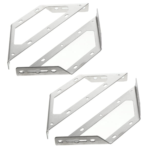 LOLIPPYY 4Pcs Silver Stainless Steel Corner Fixed Brackets with Smooth Surface for Shelves