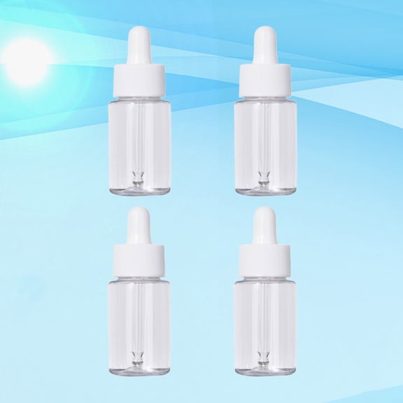 LOLIPPYY 4Pcs Simple Dropper Bottle with White Cover Smooth Surface for Convenient Use