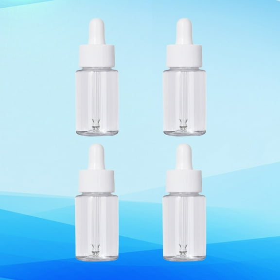 LOLIPPYY 4-Pack Glass Dropper Bottles with Leak-Proof White Caps, Simple Design for Storage and Essential Oils