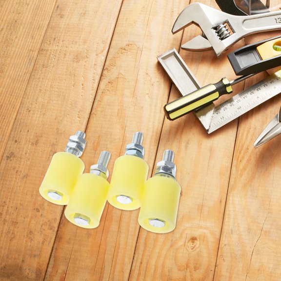 LOLIPPYY 4Pcs Sliding Gate Roller Kit Nylon Steel Yellow Easy to Install for Garage Doors