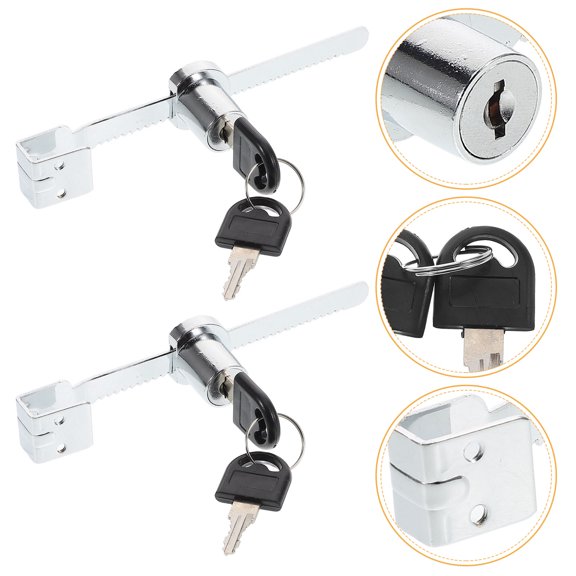 LOLIPPYY 4-Pack Sliding Glass Door Locks with Metal Handles for Cabinet Security and Display Case