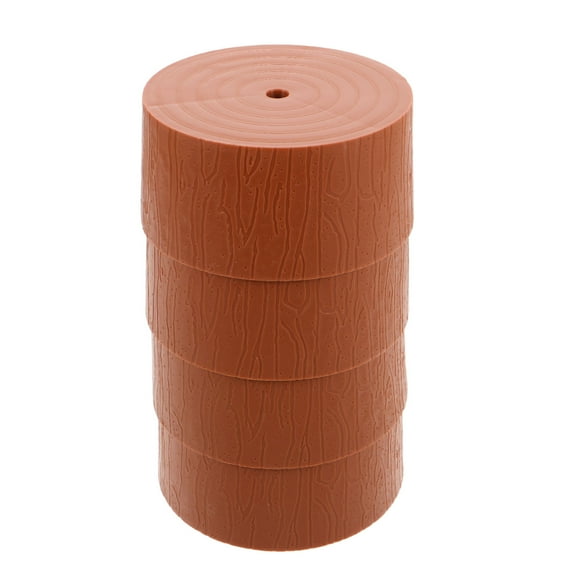 LOLIPPYY 4-Pack Small Artificial Tree Stands with Coffee Wood Stump Base and Stable Support for Home Decor