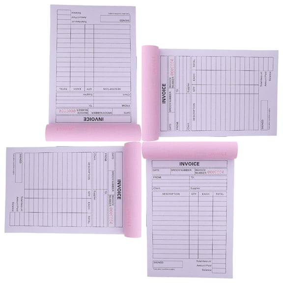 LOLIPPYY 4Pcs Small Business Order Receipt Book with Carbonless 2 Part Forms for Accurate Tracking