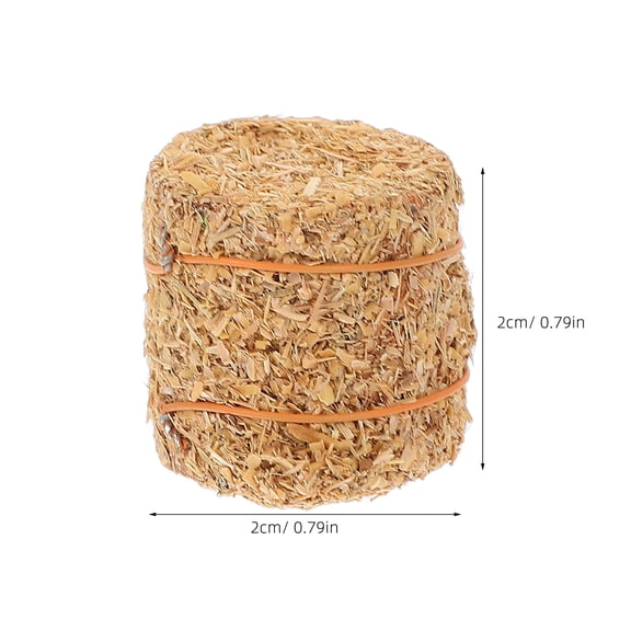 LOLIPPYY 4Pcs Small Hay Bales Light Yellow For Miniature Decoration Simulated Haystacks