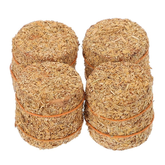 LOLIPPYY 4Pcs Small Hay Bales Light Yellow For Miniature Decoration Simulated Haystacks