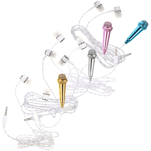 LOLIPPYY 4Pcs Small Recording Microphone for Phone Premium Plastic Material with All Direction Sound