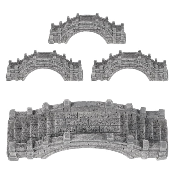 LOLIPPYY 4Pcs Small Resin Garden Bridge with Zen Style for Bonsai, Terrarium, and Sand Table Decoration