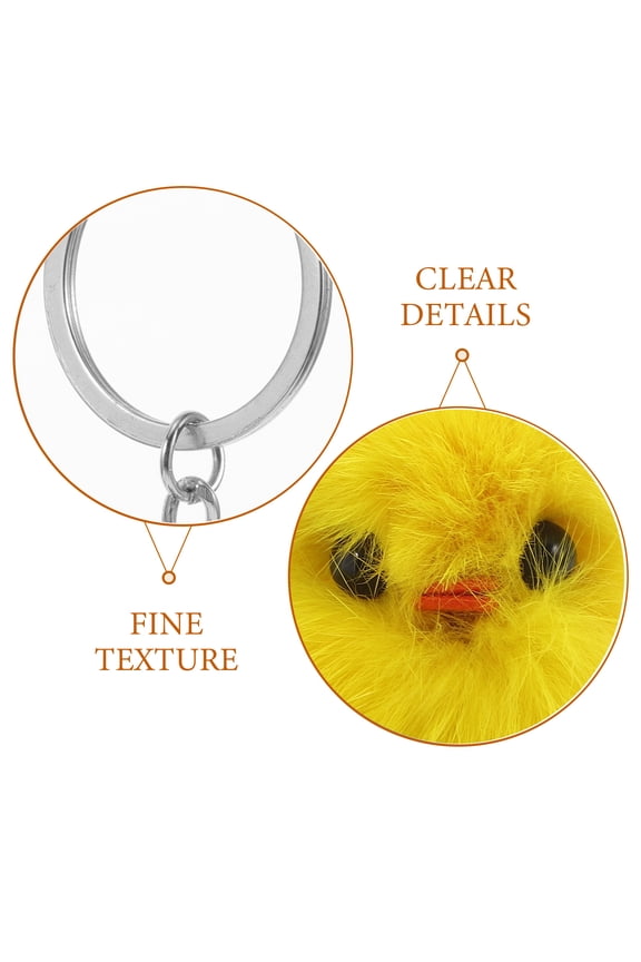 4Pcs Soft Yellow Plush Chicken Keychain Durable Zinc Alloy Pendant for Purse Or Bag