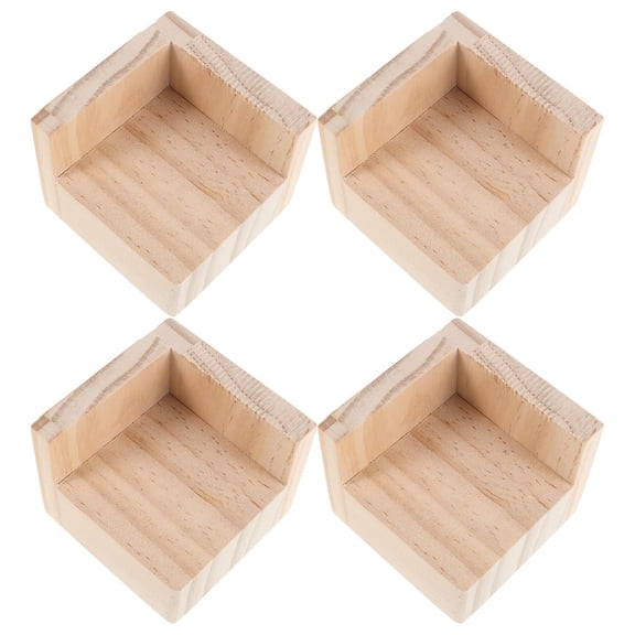 LOLIPPYY 4Pcs Solid Wood Bed Frame Leg Supports Beige for Furniture Stability and Easy Installation