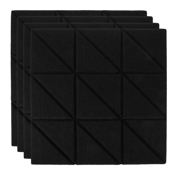 LOLIPPYY 4Pcs Sound Isolation Foam Panels Black Easy Install Soundproofing for Home Theater Walls
