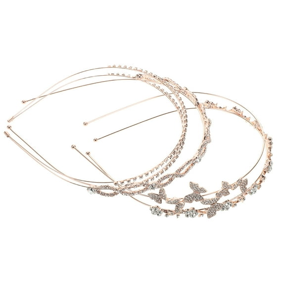 LOLIPPYY 4-Pack Sparkling Rhinestone Wedding Headbands Metal Bridal Hairbands for Elegant and Stylish Hair Accessories