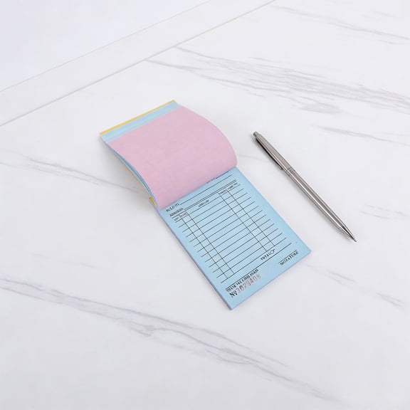 LOLIPPYY 4-Pack Spiral Bound Receipt Books for Business Use with Portable Paper Sheets, Ideal for Record Keeping and Organization