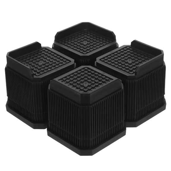LOLIPPYY 4Pcs Stackable Black Furniture Risers for Sofa Bed Table and Chair Height Lift Pads