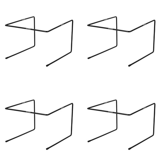 LOLIPPYY 4Pcs Metal Kitchen Pizza Rack Black with Compact Design and Stylish Display for Serving Counters