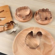 LOLIPPYY 4-Piece Stainless Steel Cake Molds Baking Tools Set with Turkey, Pumpkin, Maple Leaf Shapes for Holiday Desserts