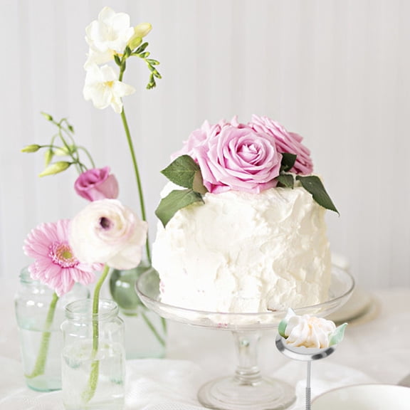 LOLIPPYY 4Pcs Stainless Steel Flower Nails Decorating Tool for Easy Crafting of Icing Flowers