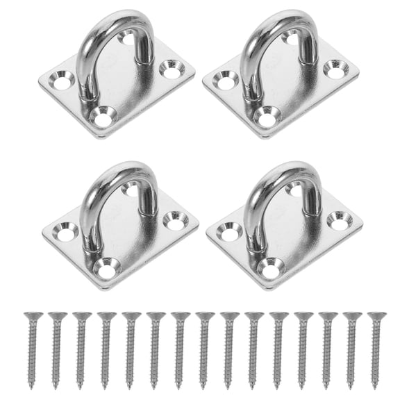 LOLIPPYY 4-Piece Stainless Steel Hammock Hook Set with Heavy Duty Load Capacity for Indoor and Outdoor Hanging