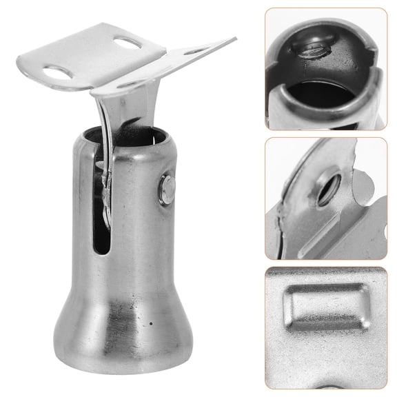 LOLIPPYY 4Pcs Stainless Steel Handrail Bracket Plated Silver Stair Railing Support Durable Rust Proof for Home Use