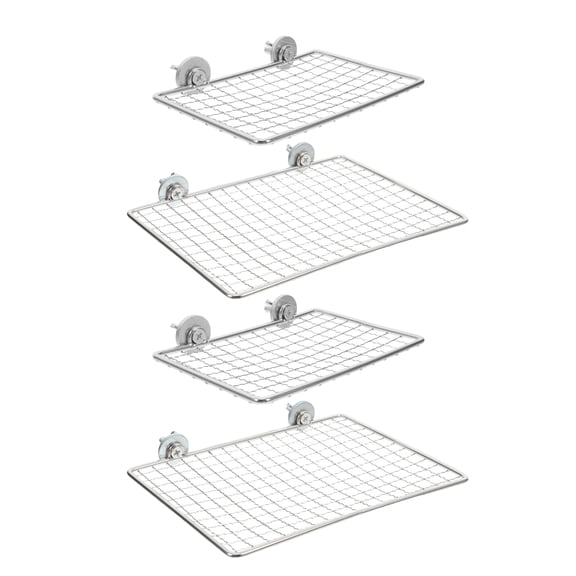 LOLIPPYY 4Pcs Stainless Steel Parrot Perch Platform Stand for Cage with Safe Stable Corner Bird Rest