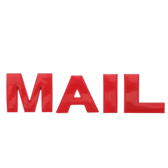 LOLIPPYY 4Pcs Stainless Steel Red Letter Stickers for Mailbox Self Adhesive Easy Install