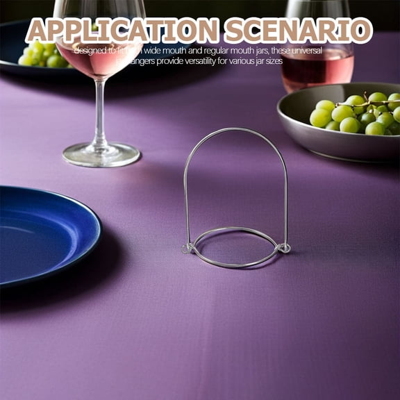 LOLIPPYY 4Pcs Stainless Steel Wire Handles for Mason Jar Lifting and Hanging