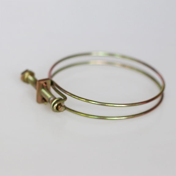 LOLIPPYY 4Pcs Stainless Steel Wire Hose Clips Golden Zinc Plated Double Wire Design Adjustable